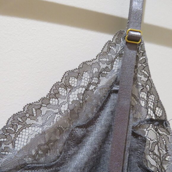 SOMA Cool Nights Rib Lace Trim Pajama Cami Top in Gray Lounge Comfy Size XL NWT - Picture 12 of 14